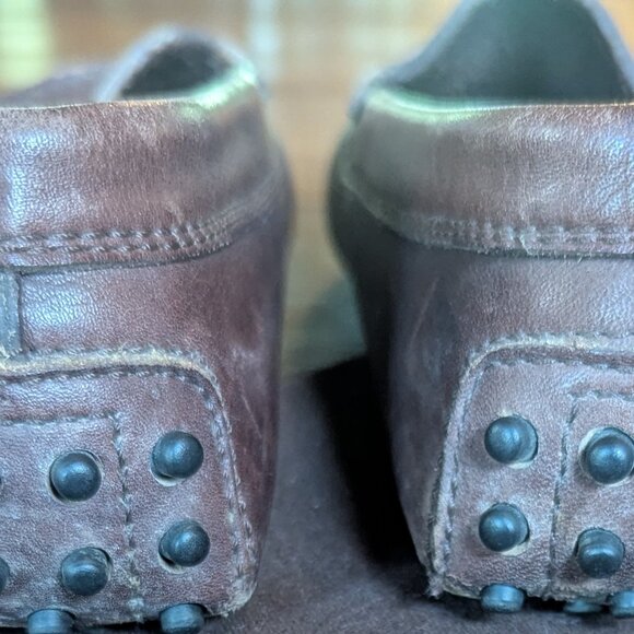 TOD'S Italian Leather Loafers 6.5 Brown Leather Driving Moc - Picture 10 of 10